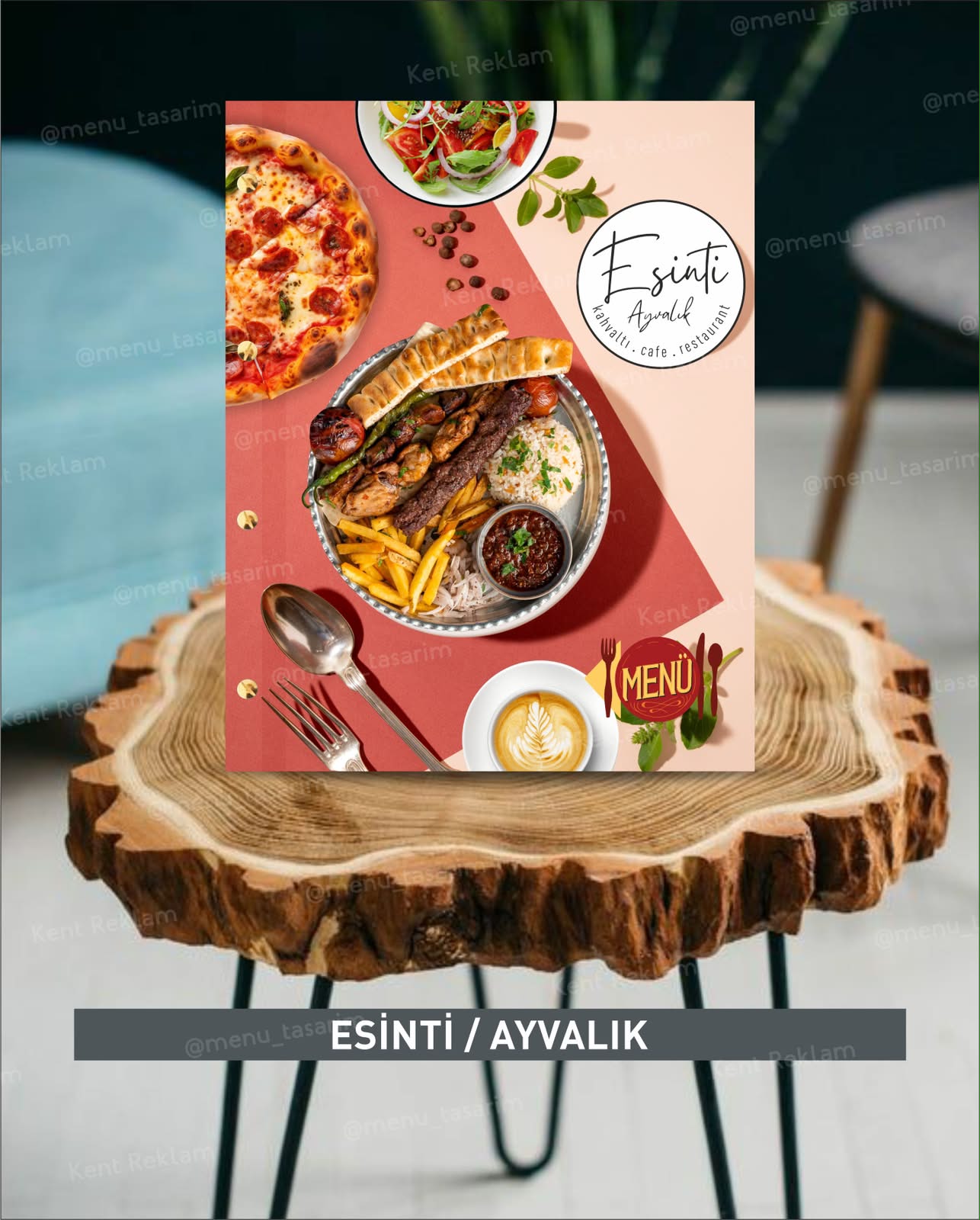 ESİNTİ AYVALIK kurumsal restoran cafe menü tasarımı ve baskısı